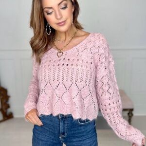 Pink Knit Women's Sweater